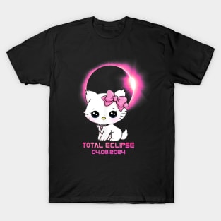 Total Solar Eclipse April 8 2024 Cat Gift For boys Girls KIds T-Shirt